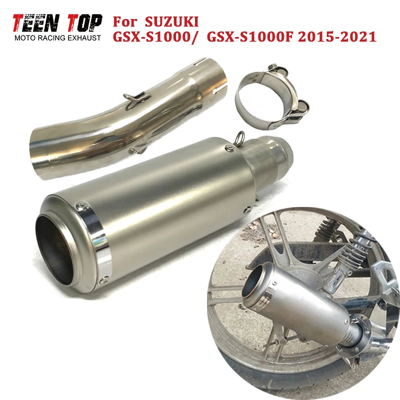 GSX-S1000F Slip-on Exhaust For SUZUKI GSXS1000 GSXS1000F Exhaust Muffler GSX-S1000 Exhaust Middle Pipe 51mm Racing Silencieux