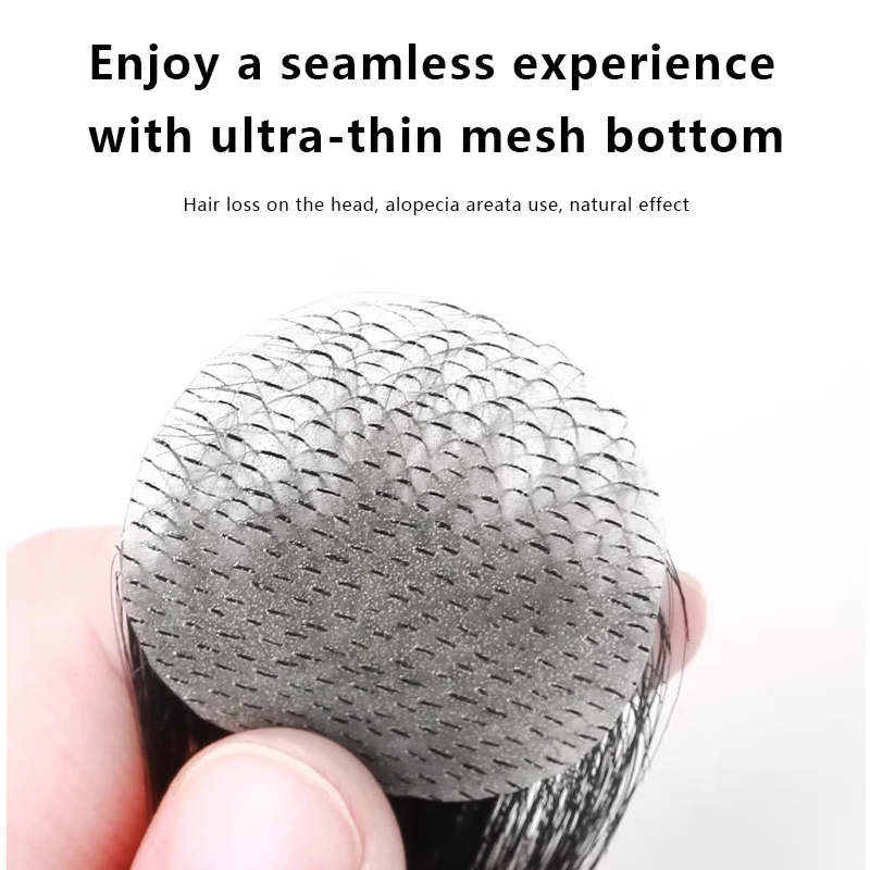 Parche para cicatrices de postizo superior de la cabeza, peluquín de cabello humano 100%, parche de cicatriz Circular Invisible sin costuras de piel ultrafina de PU para hombres