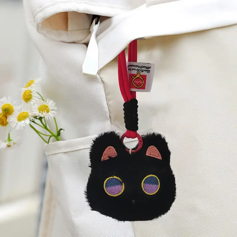 Cat Purse Charm Adorable Cat Plush Pendant Plush Backpack Pendant Cute Squeaky Cat Doll Keychain Charm Pendant For Girlfriend