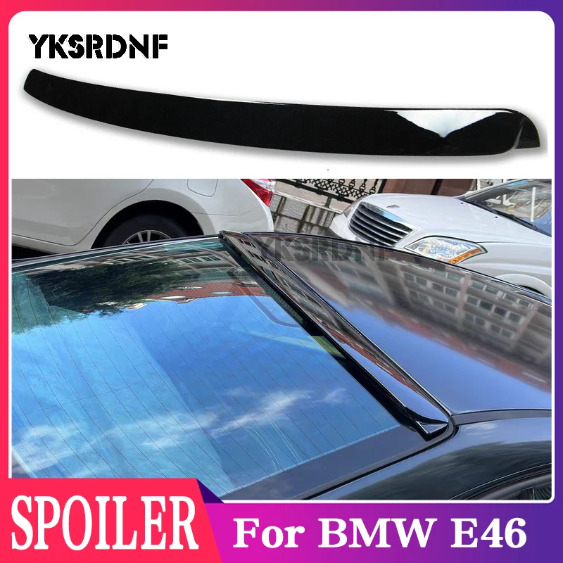 Автомобильный спойлер на крышу заднего стекла для BMW 3 серии E46 1988-2004 года, высококачественные черные аксессуары из АБС-пластика для тюнинга углерода Автомобильный спойлер на крышу заднего стекла для BMW 3 серии E46 1988-2004 года, высококачественные черные аксессуары из АБС-пластика для тюнинга углерода
