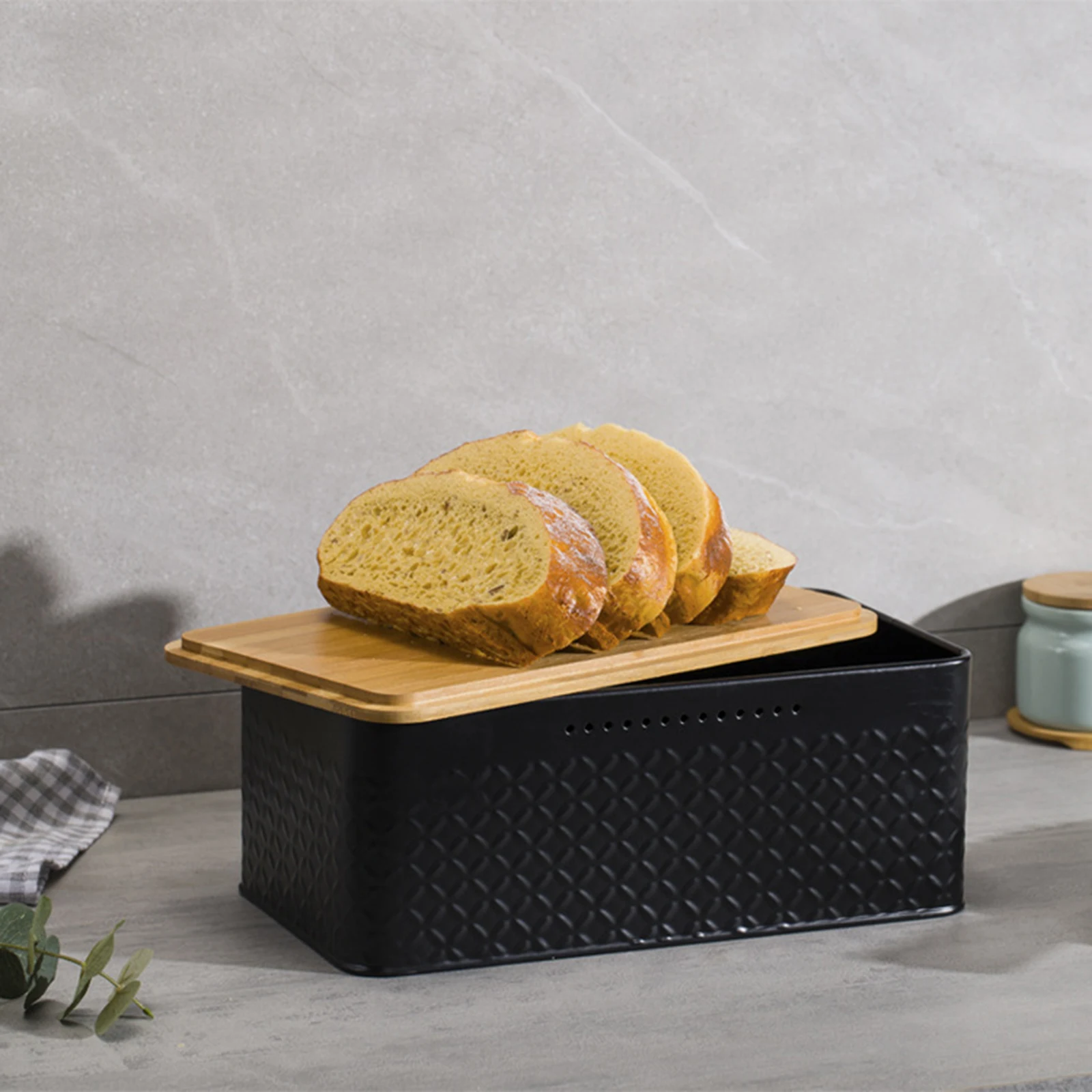 Metal Bread Box Bread Storage Bin with Lid Kitchen Food Storage Container for Kitchen Countertop Home