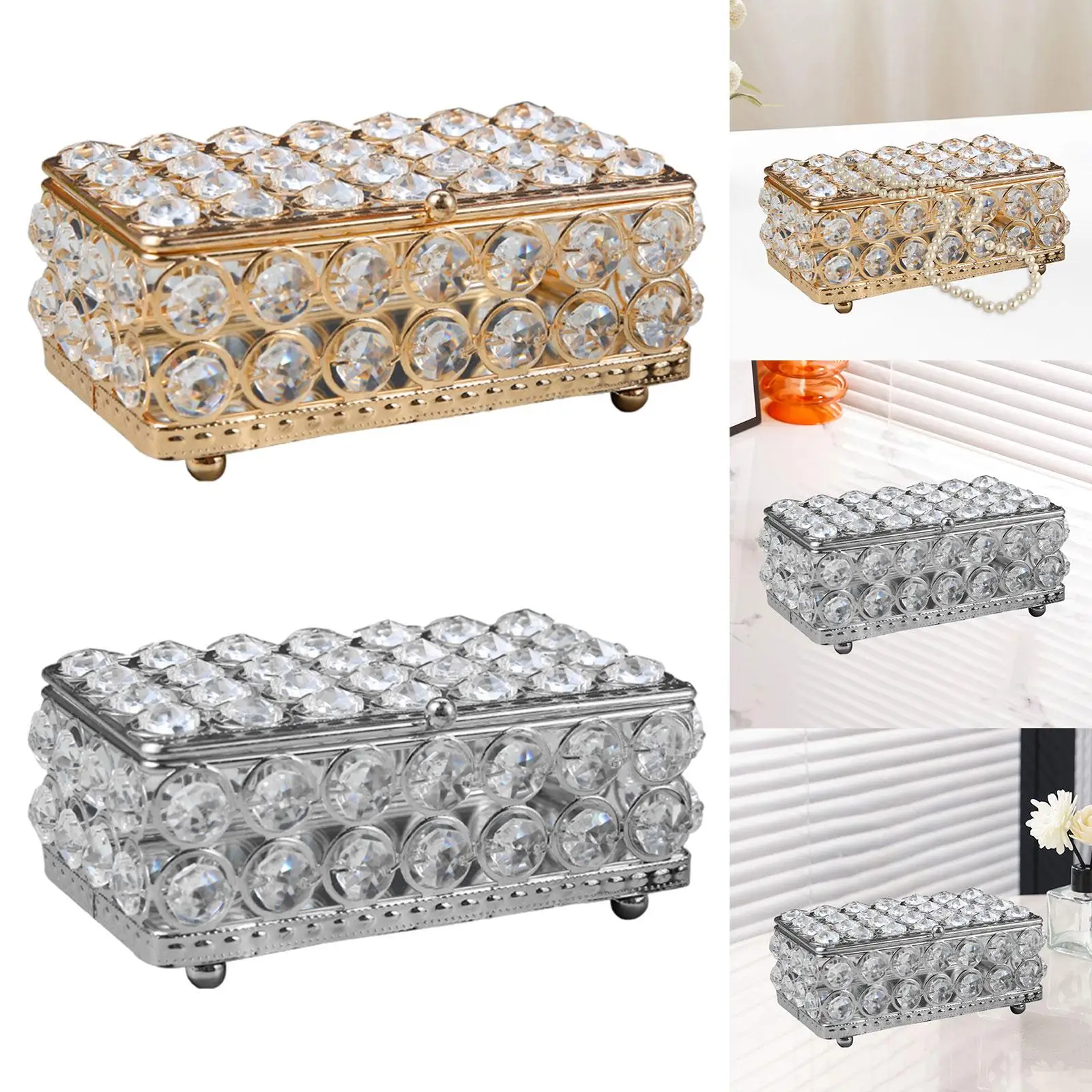 Jewelry Box Jewelry Container Cosmetic Organizer Box Trinket Box with Cover