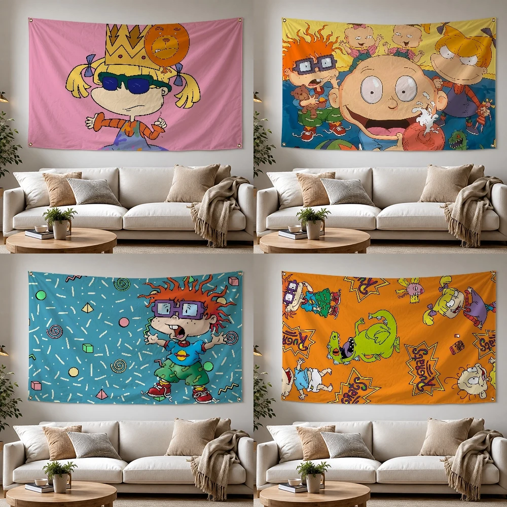 R-Rugrats Cartoon Outdoor Flag for Home Camping Party Club Decor Garden Yard Wall Hanging Banner