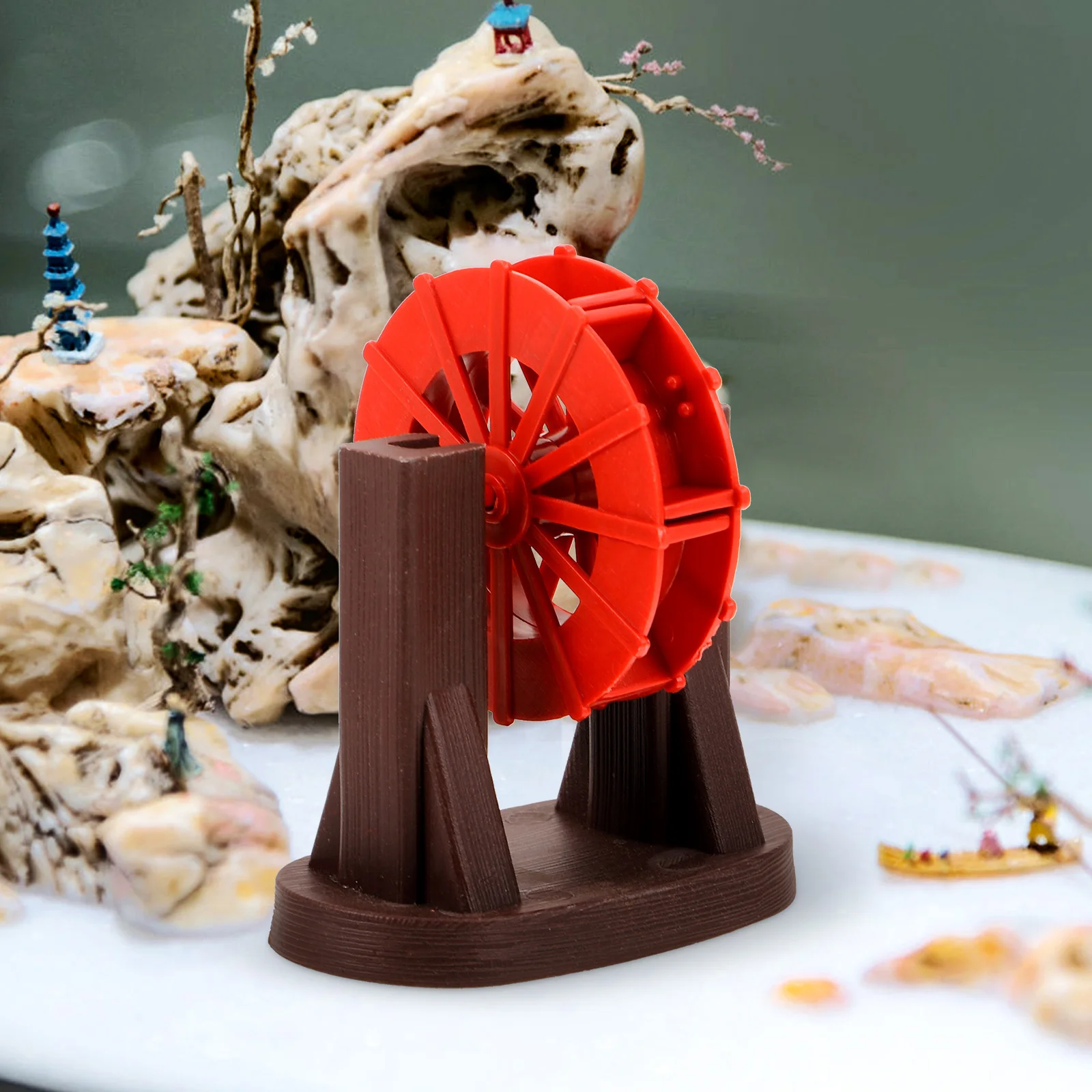 

Simulated Water Wheel DIY Fountain Accessory Portable Plastic Landscape Prop Indoor Outdoor Decor Small Water Wheel