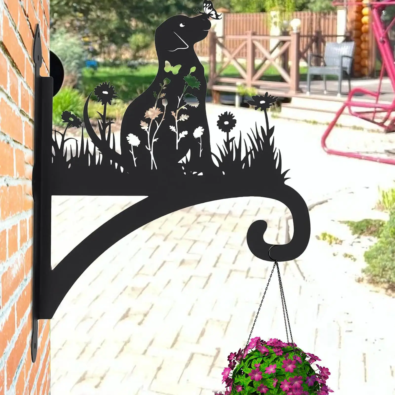 

Plant Hanger Dog Bracket For Bird Feeder Wall Mounted Plants Stand For Porch Balcony Garden Yard Indoor Patio Lantern