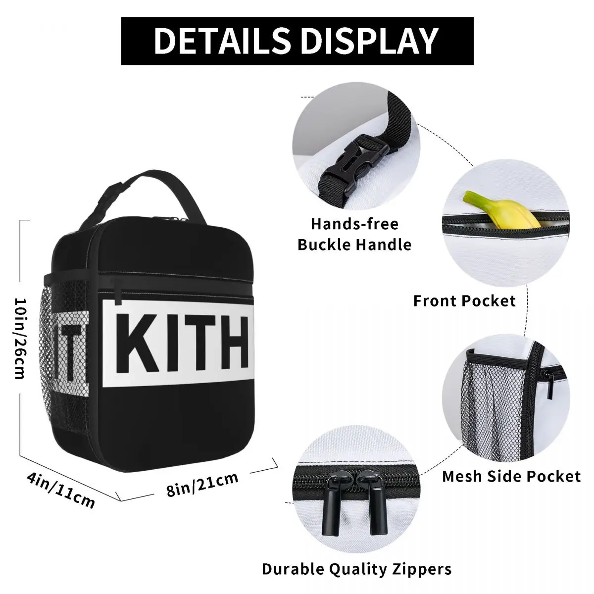 KITH TRATS Logotipo Isolado Lunch Bag, bolsa De Comida Tote