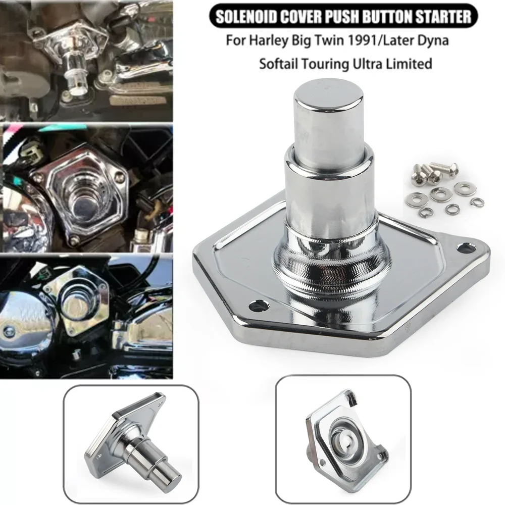 

Solenoid Cover Push Button Starter For Harley Big Twin 1991-2017 Dyna Sportster XL Touring Road King Street Glide
