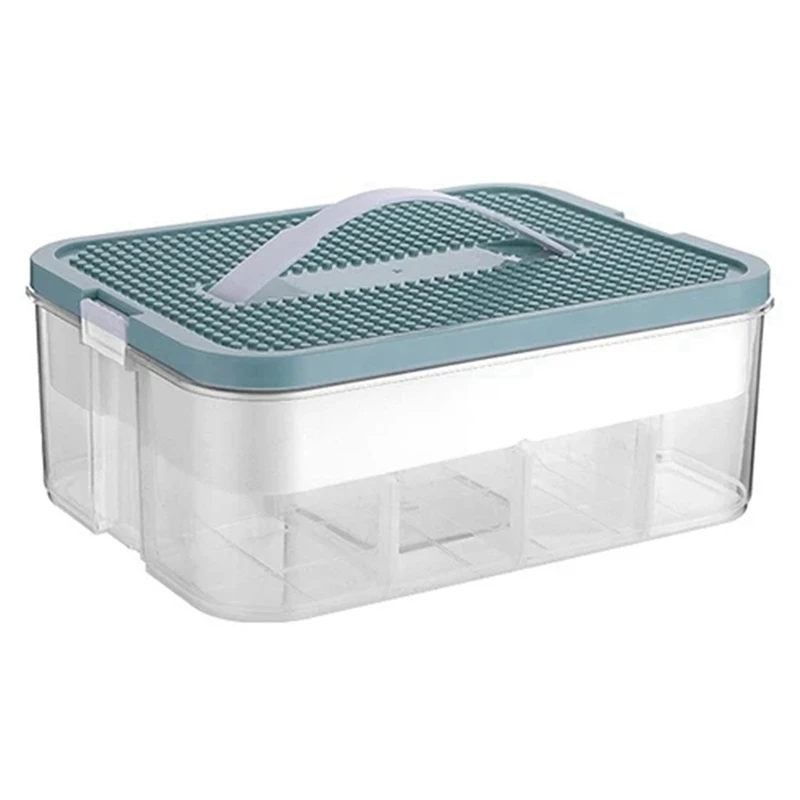 Stackable Toys Organizer  Adjustable Sundries Container Storage Case Green-A 1 PCS