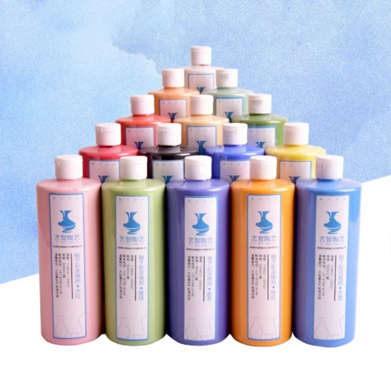 80ml/ Bottle Ceramic Underglaze Watercolor Pigment Medium Temperature Electric Kiln Ceramic Glaze DIY Pottery Painting Colorant