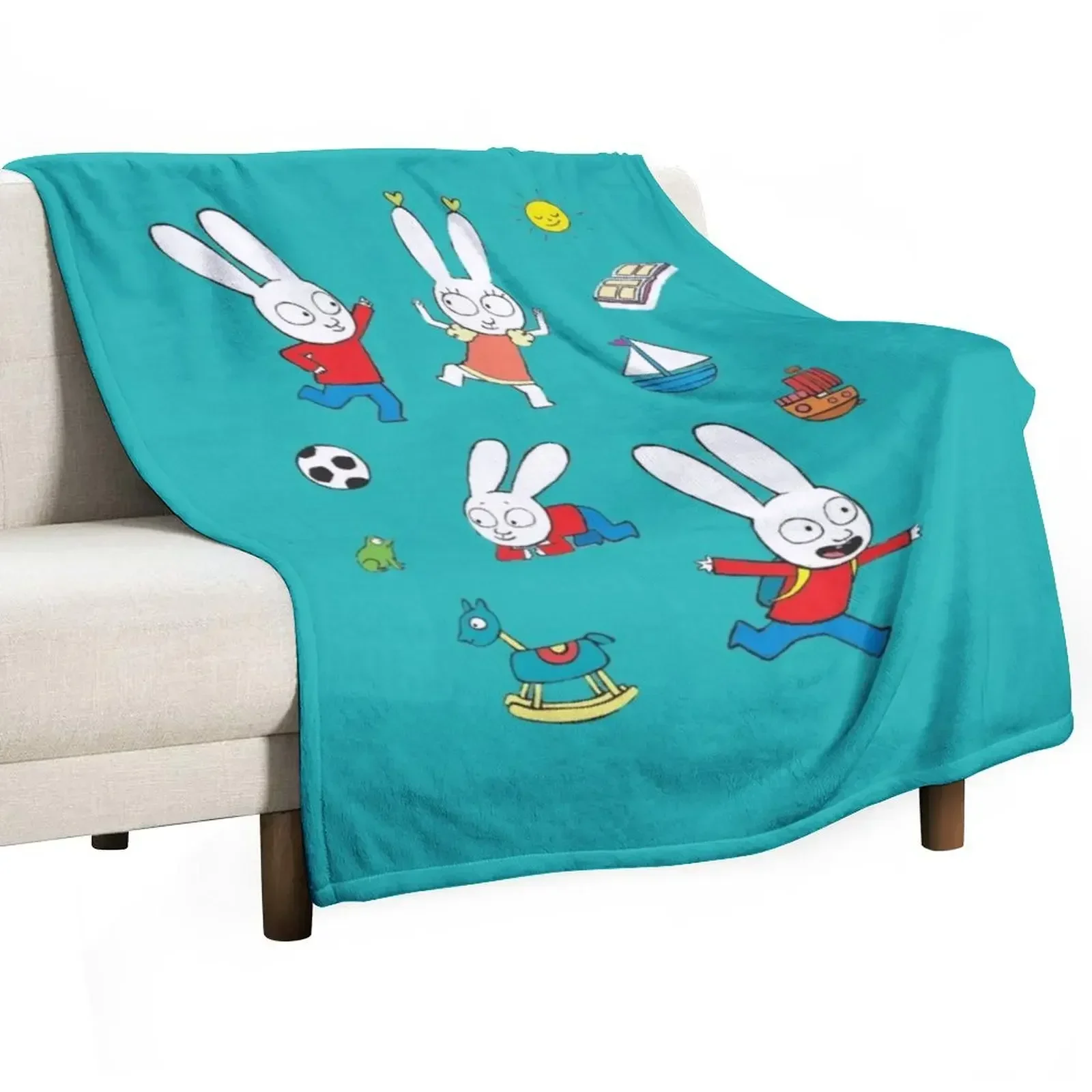 

cool simon super rabbit Throw Blanket Fuzzy Plush Throw Blanket for Sofa Chair