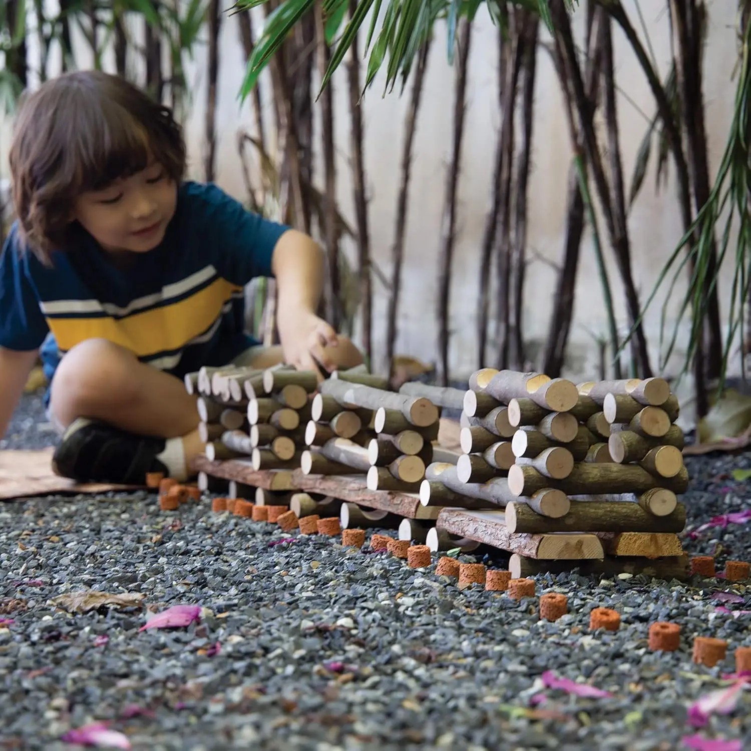 Big Branch Block Builders - مجموعة مكونة من 125 قطعة مع 10 بطاقات إلهام مزدوجة الجوانب: ألعاب تعليمية للأطفال في مرحلة ما قبل المدرسة