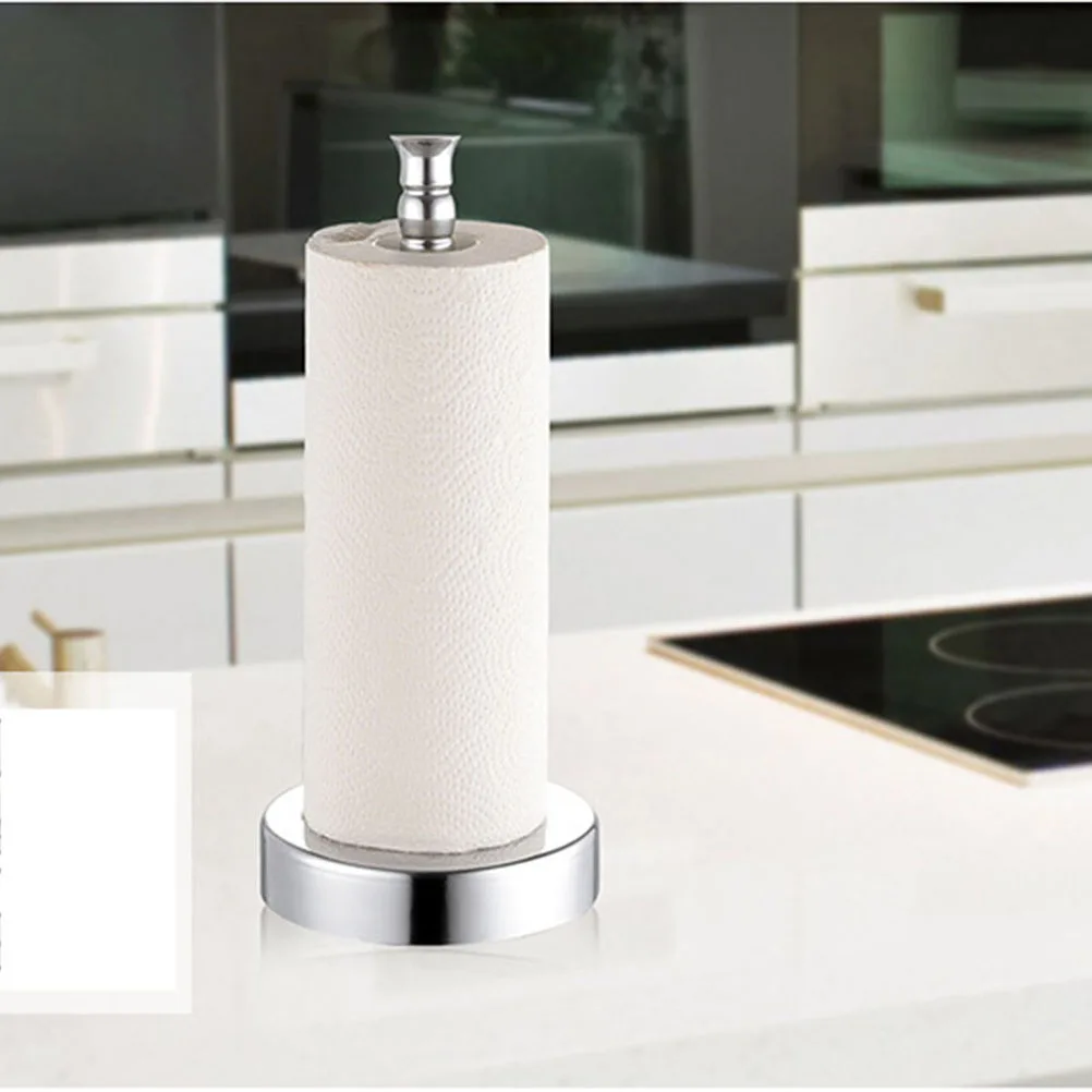 

Paper Towel Holder Stainless Steel Kitchen Tissue Stand Roll Organizer For Paper Towels Plastic Bags Anti-Slip Rust-Proof