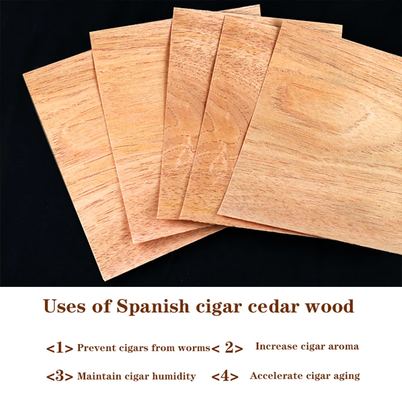 Premium Spanish Cedar Humidor Box For Cigar Case Maintain Cigar Humidity Natural Cedar Wood Chips Cigar Accessories