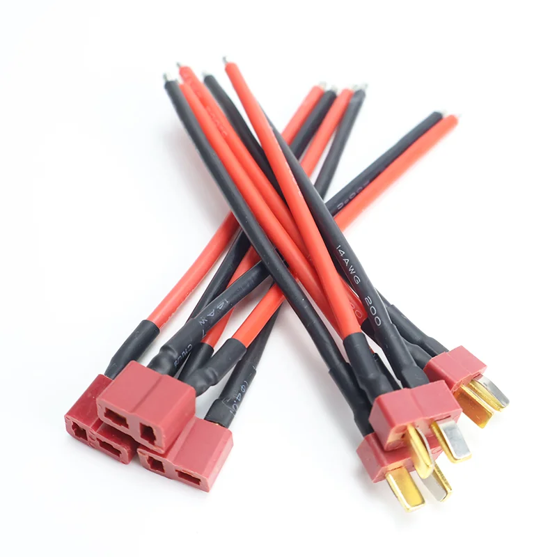 

3 шт./7 шт. Deans Pigtail Cable Т-образный разъем «папа/гнездо» 10 см 14AWG Мягкий силиконовый провод для RC хобби Квадрокоптер Lipo Батарея