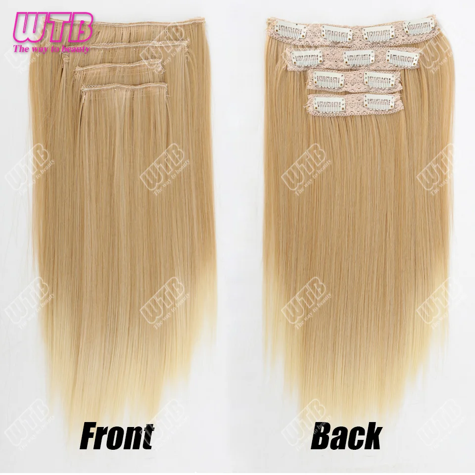 وصلات شعر صناعية بمشبك مكونة من 4 قطع، وصلات شعر صناعية قصيرة مستقيمة للنساء والفتيات للاستخدام اليومي #5