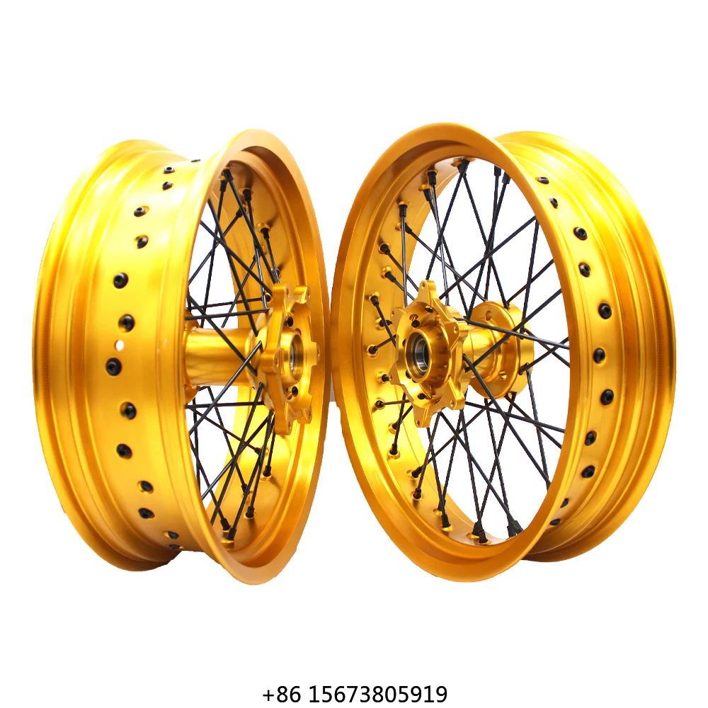 

17 Inch 36 Spoke EXC SXF SX XC 125 250 350 450 Gold Rim Hub 17" Motorcycle Wheels for