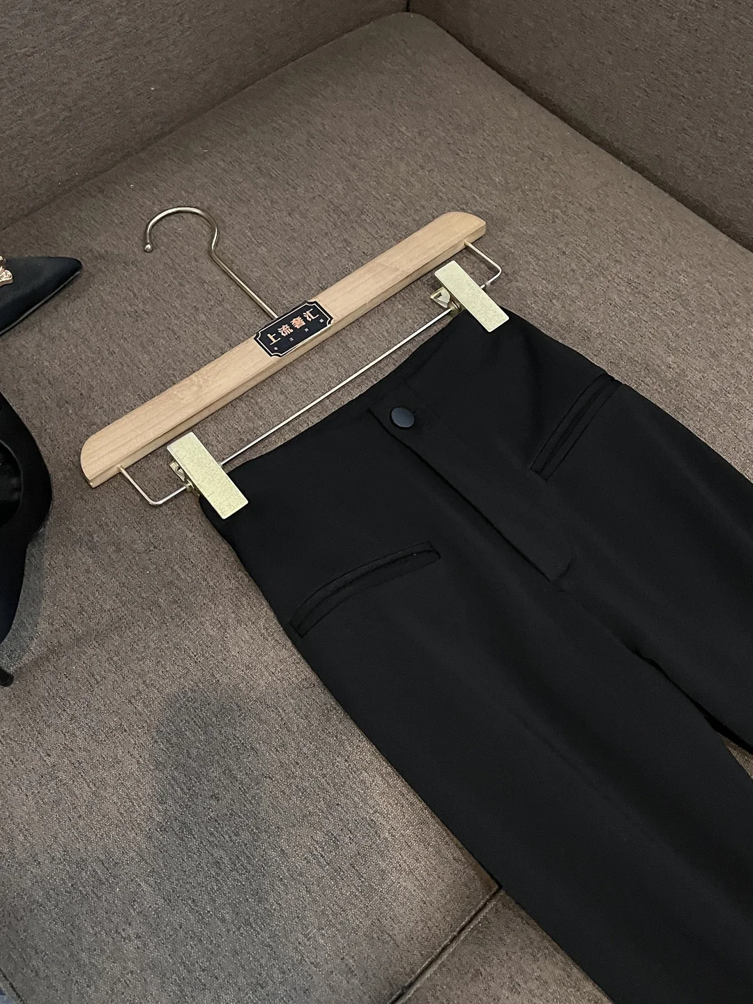 Bla Slimming Trousers Women's High Waist Wide Leg Pants Cotton Blend Casual Trousers Straight Cut High Waist Pants