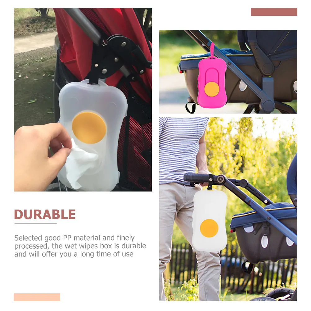

2pcs Travel Wipes Case Baby Container Portable Dispenser Holder Outdoor Wet Tissue Box Stroller Hanging Reusable PP