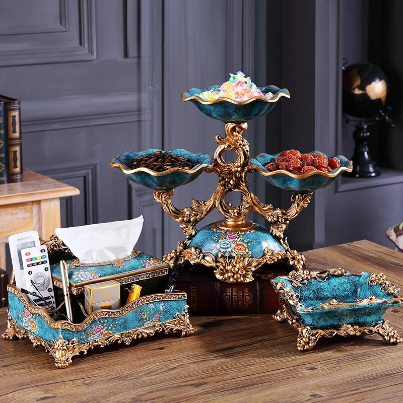 

European-style retro vase flowers inserted in the living room TV cabinet wine cabinet decorations coffee table home dried fruit