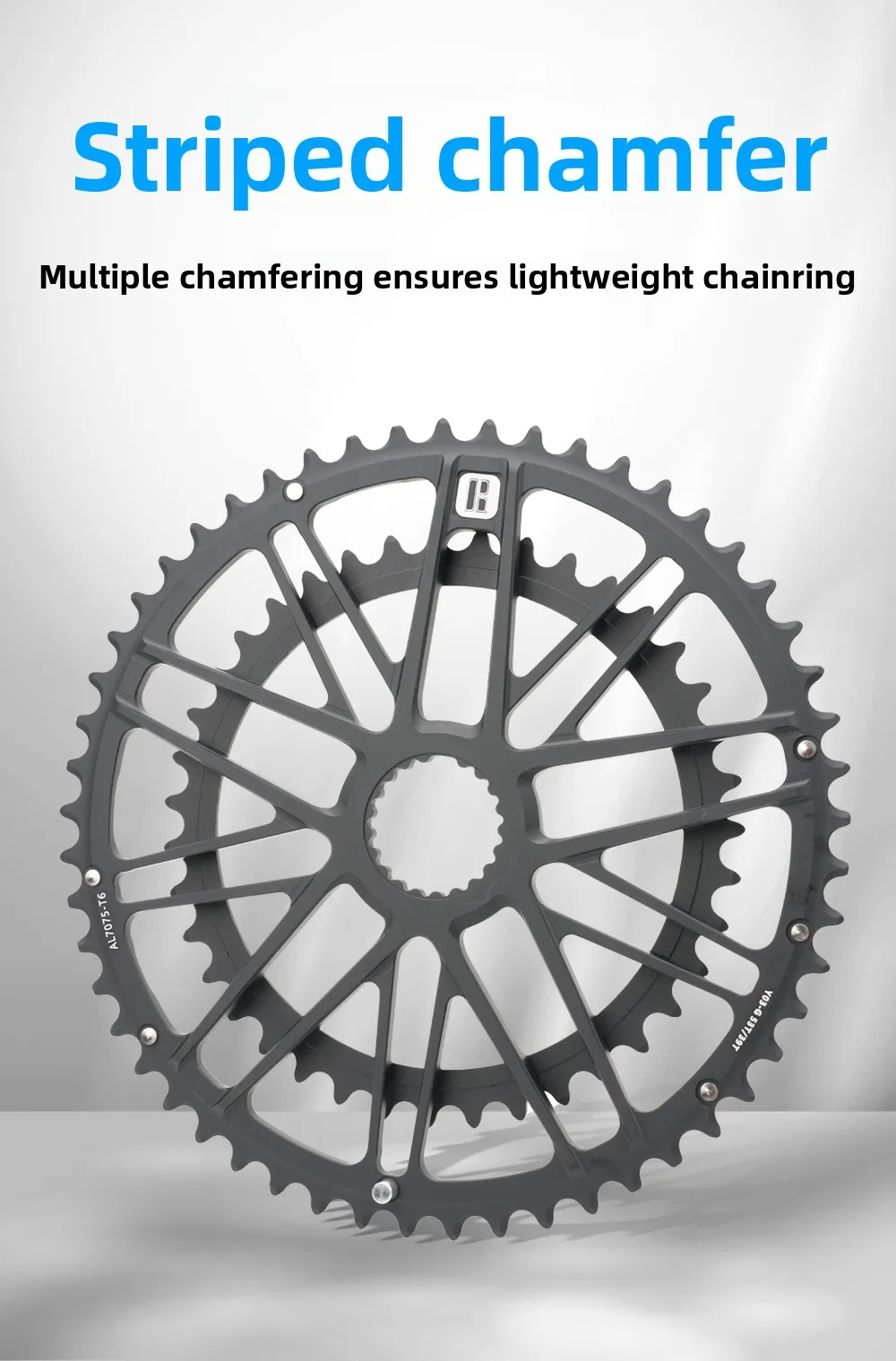 RIRO MTB-Kettenblatt, schmal-breit, Einzel-/Doppelkettenblatt-kompatibel, Shimano Direct Mount M9100/8100, Fahrradpedal-Getriebesystem-Zubehör – Detail 6