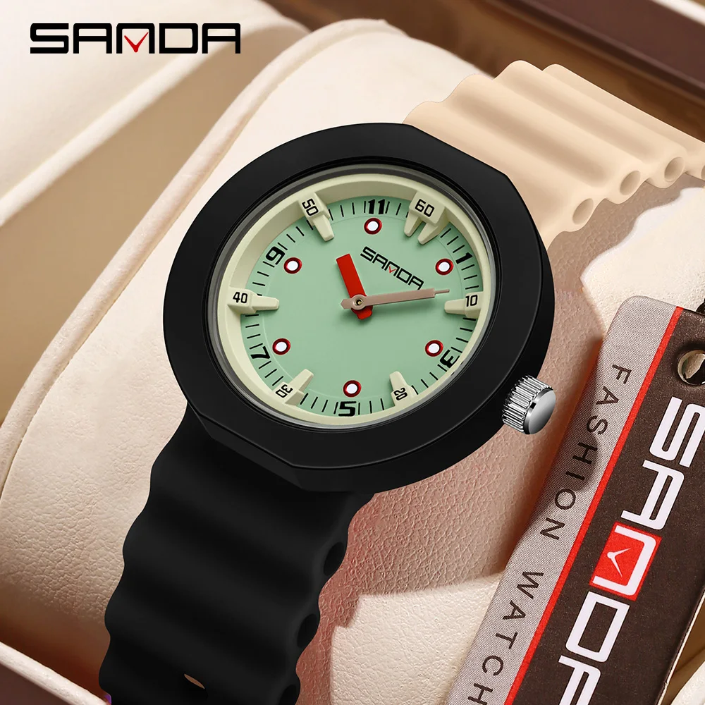 SANDA nouveau 9108 montre à Quartz pour enfants mouvement importé étanche lumineux disque stéréoscopique montre pour étudiant pour enfants 2025