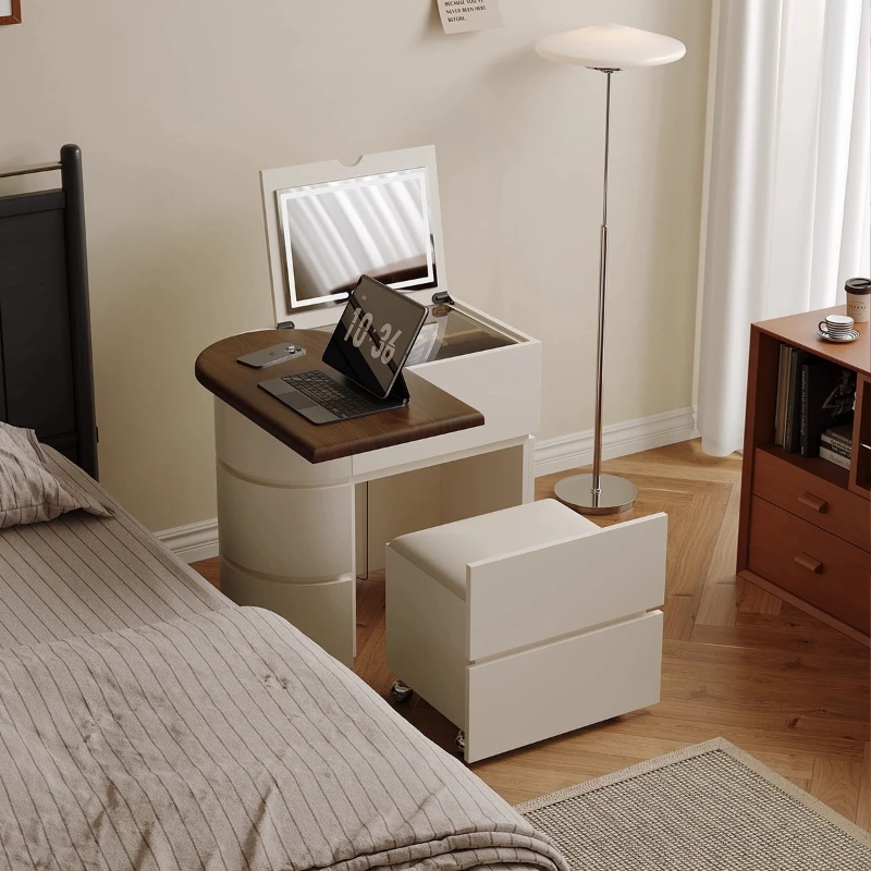 

Bedroom simple modern light luxury small clamshell Dressing table multi functional Makeup Vanities vanity makeup desk dressers