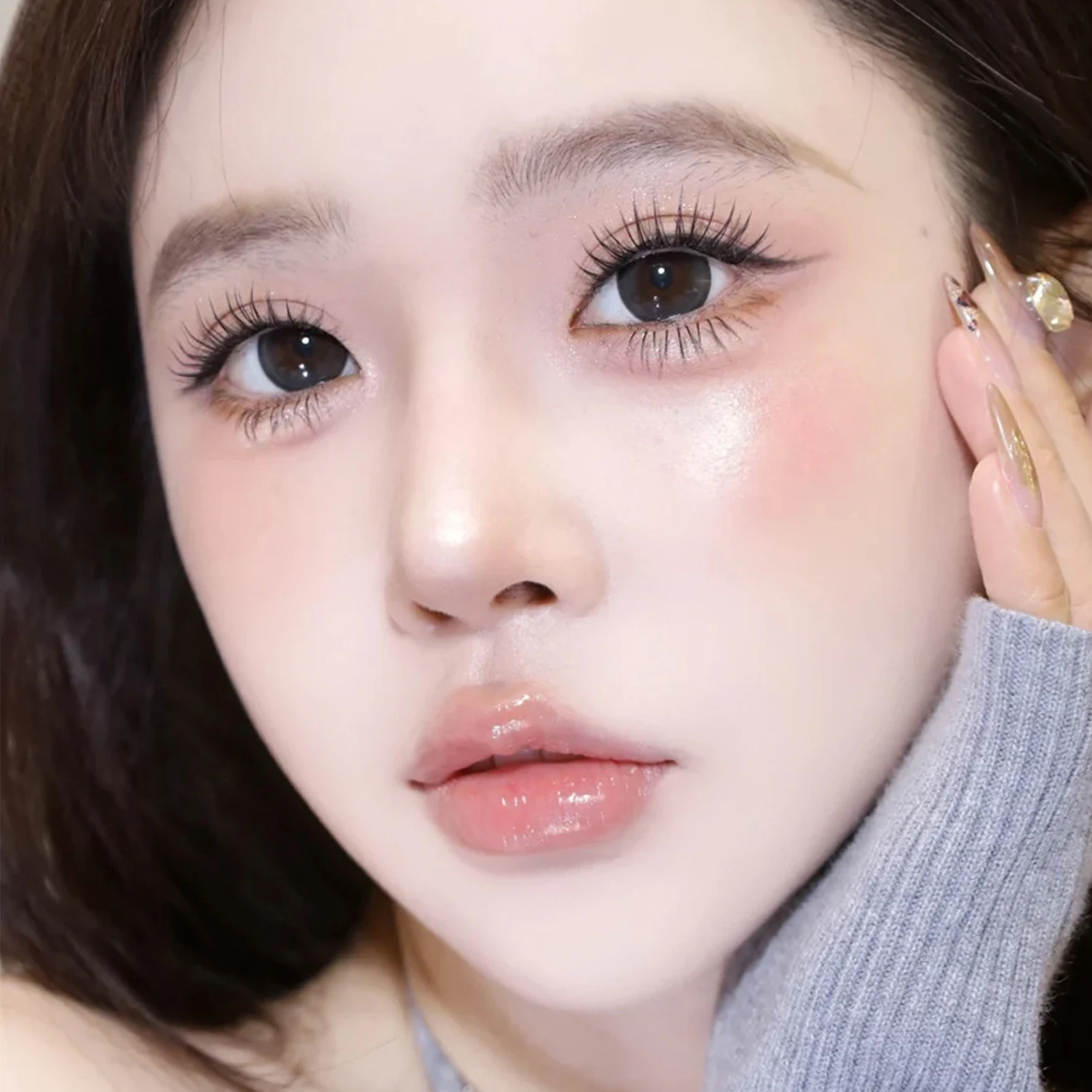 Tira de banda transparente, pestañas postizas tenues, ojos de muñeca, pestañas postizas asiáticas naturales, perfectas para salón de maquillaje profesional