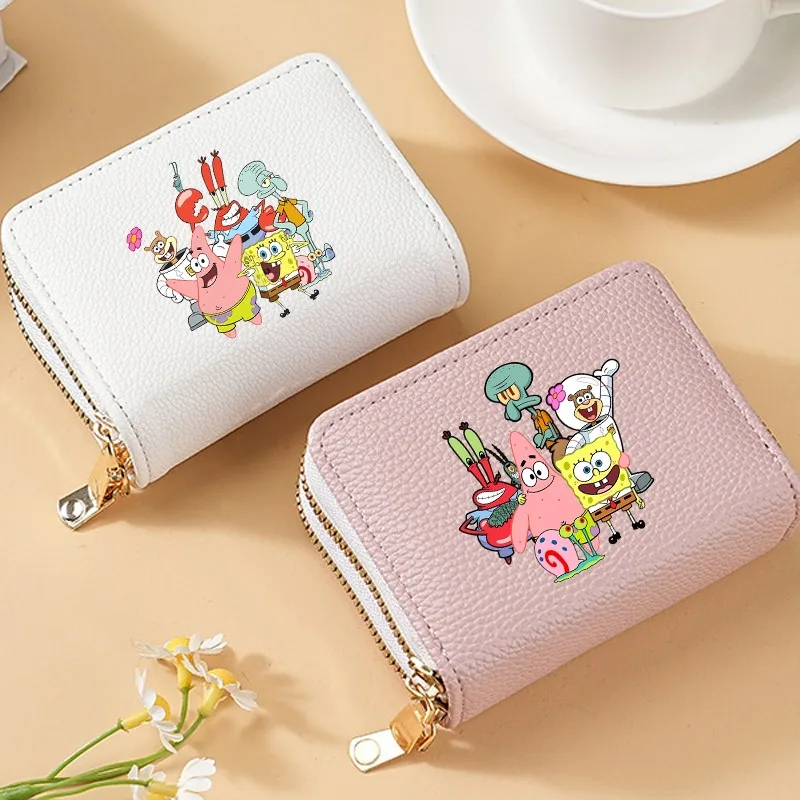 SpongeBob SquarePants Cute Wallets Cartoon Anime Pattern Printed Card Holder Unisex Portable Wallet Women Men Fashion Purse Gift