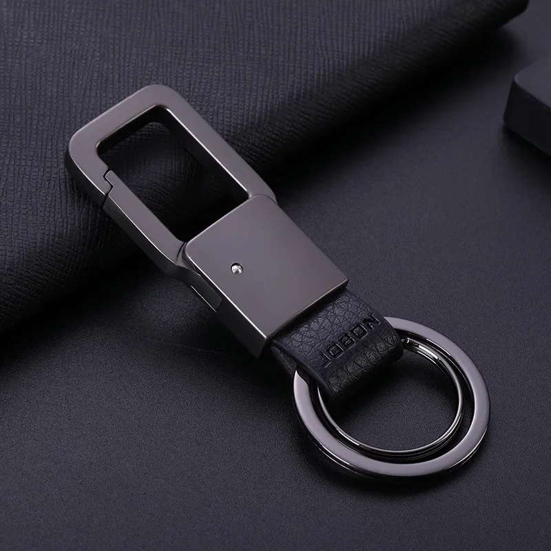 

Leather Car Keychain Carabiner Clip Key Rings Hooks Holder Purse Belt Key Chains Keyring Heavy Duty Gift for Men Women Silver