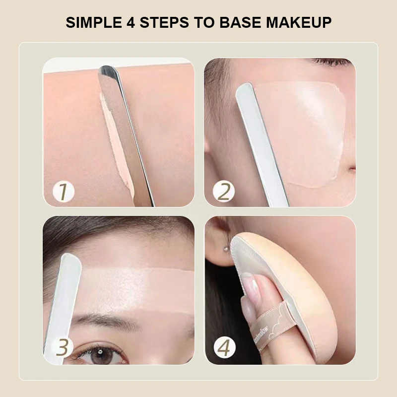 Makeup Foundation Brush Mixing Palette Stainless Steel Foundation Lipstick Eye Shadow Mixer Palette with Spatula Make Up Tools