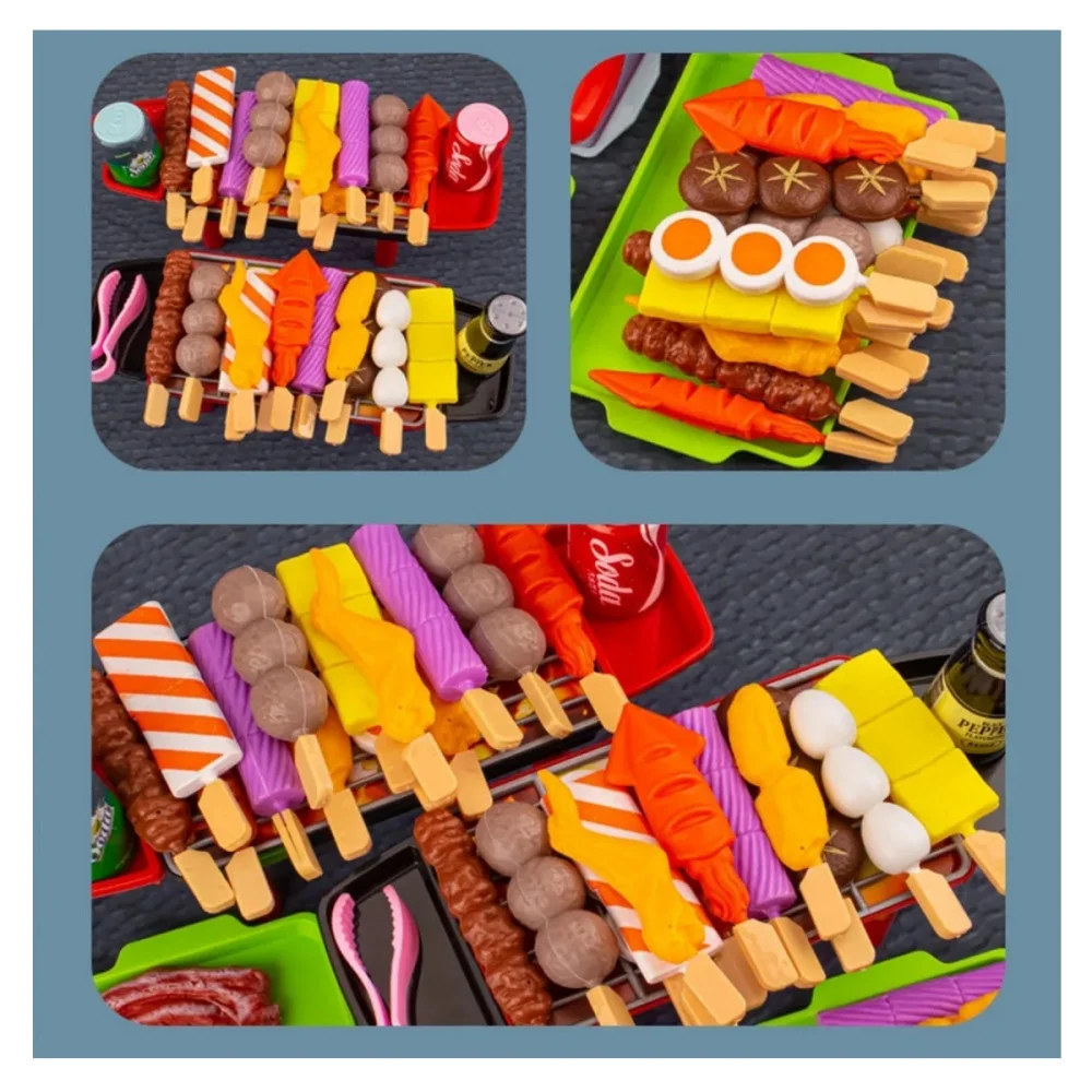 Bebê vestir-se brinquedos de cozinha conjunto churrasco crianças simulado churrasco panelas cozinhar comida simulada cosplay brinquedos educativos presente