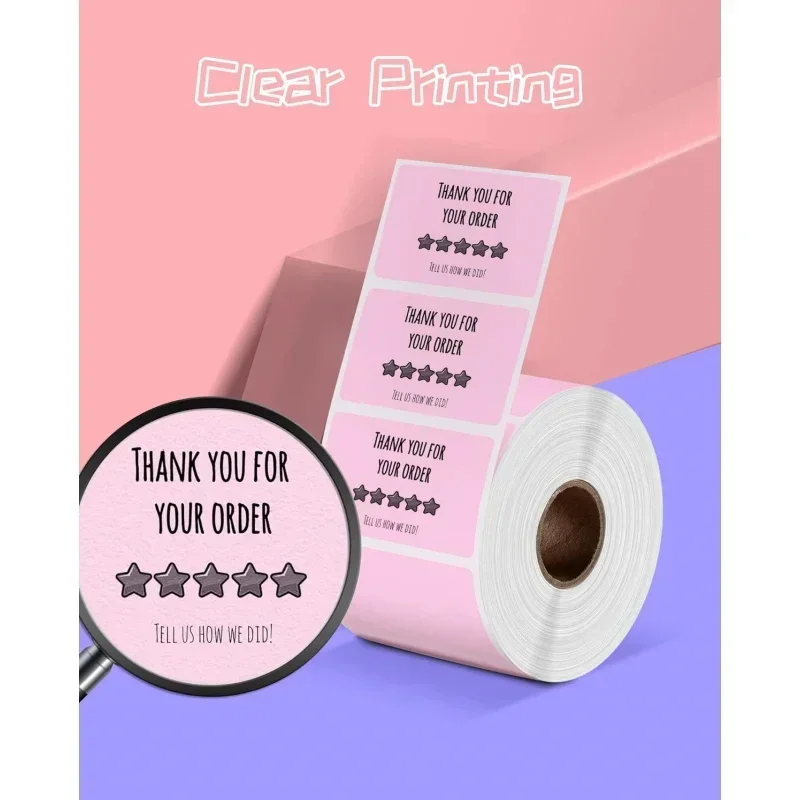 ملصقات حرارية مربعة Phomemo مقاس 2.25 بوصة × 1.25 بوصة لطابعة ملصقات الشحن (لفة 1000 ملصق) ملصقات لاصقة حرارية