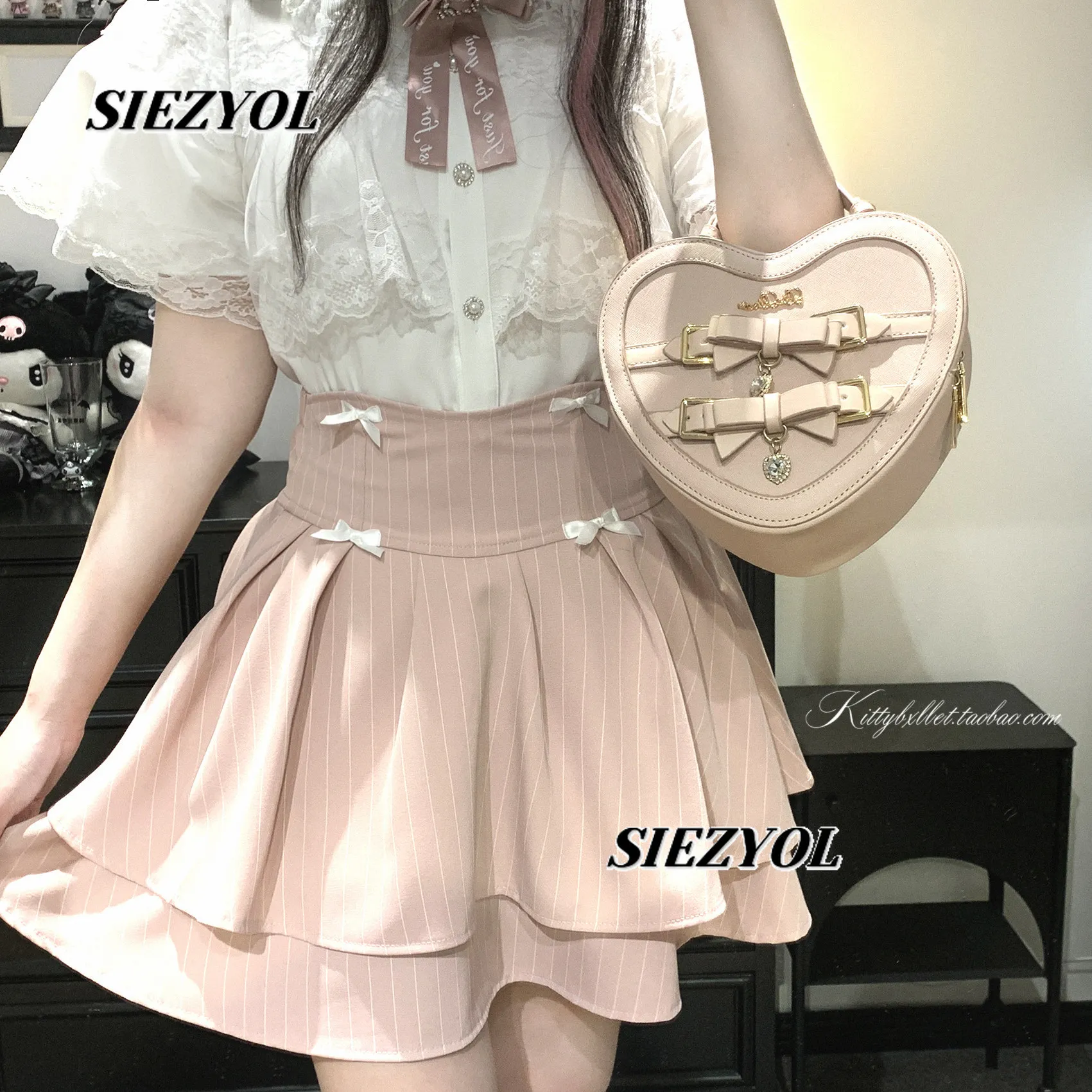 Japanese Lolita Skirt Girls Faldas New Summer Sweet Bow Double Layer Mine Short Mini Skirt Black and Pink Short Skirts for Women