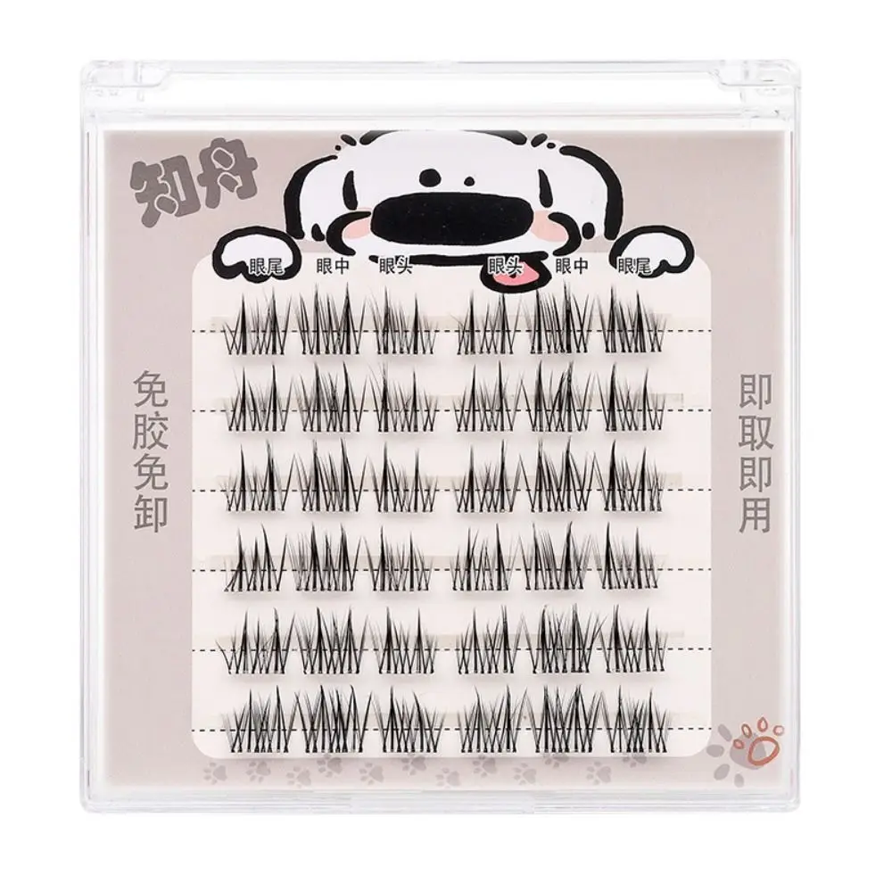 With Jelly Glue Strips Manga Lashes No Stem No Glue Multiple Styles Segmented False Eyelashes Handmade Nude Makeup