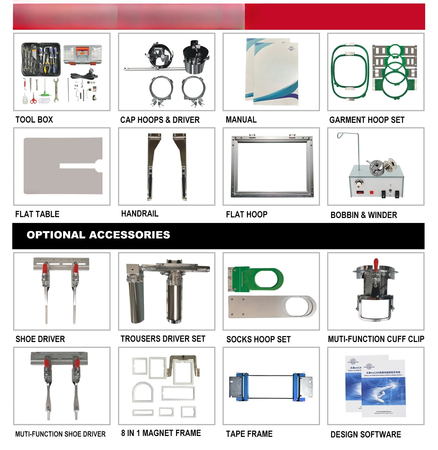 Embroidery Machine Part Flat Hat Embroidery Sewing Machine Accessories