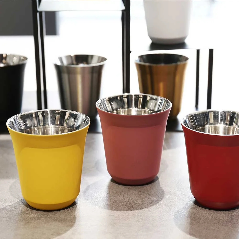 160ML 304 Espresso Mugs Stainless Steel Coffee Milk Water Drink Breakfast Cups Insulated Double Wall Safe Texture