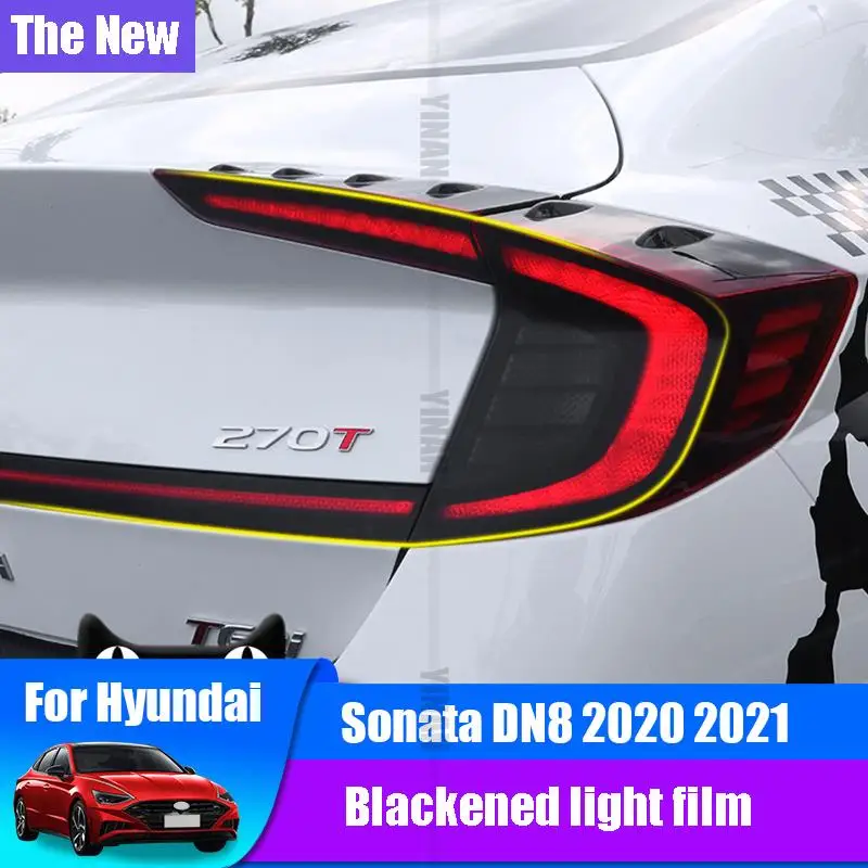 for Hyundai Sonata DN8 2020 2021 front and rear headlight smoked black color change film TPU headlight film car film