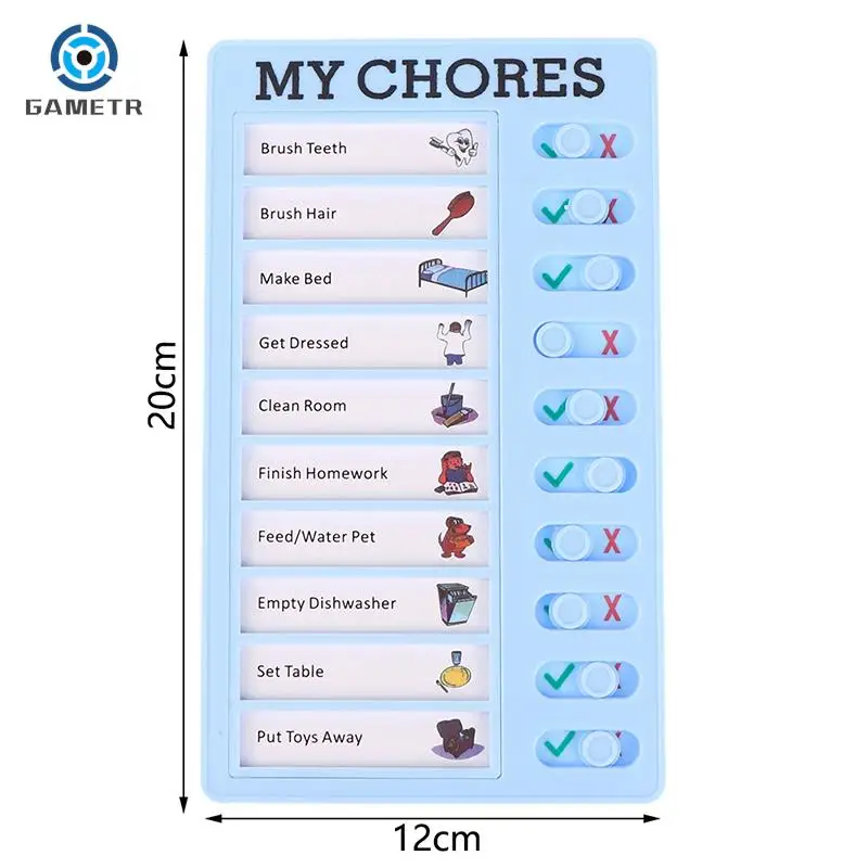 Dapat digunakan kembali daftar periksa tugas saya Memo harian papan plastik Chore Chart perilaku tanggung jawab untuk anak kartu disiplin mandiri
