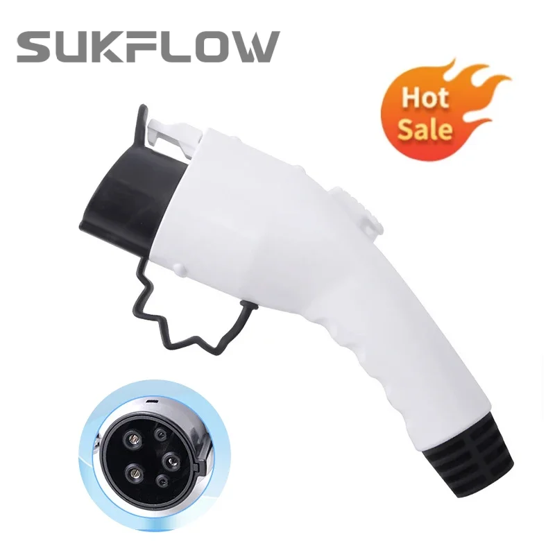 Sukflow EV 휴대용 충전기 EV 유형 1 SAE J1772 60A 220V 전기 자동차 EV 어댑터 용 EU 플러그 유형 1의 고속 충전