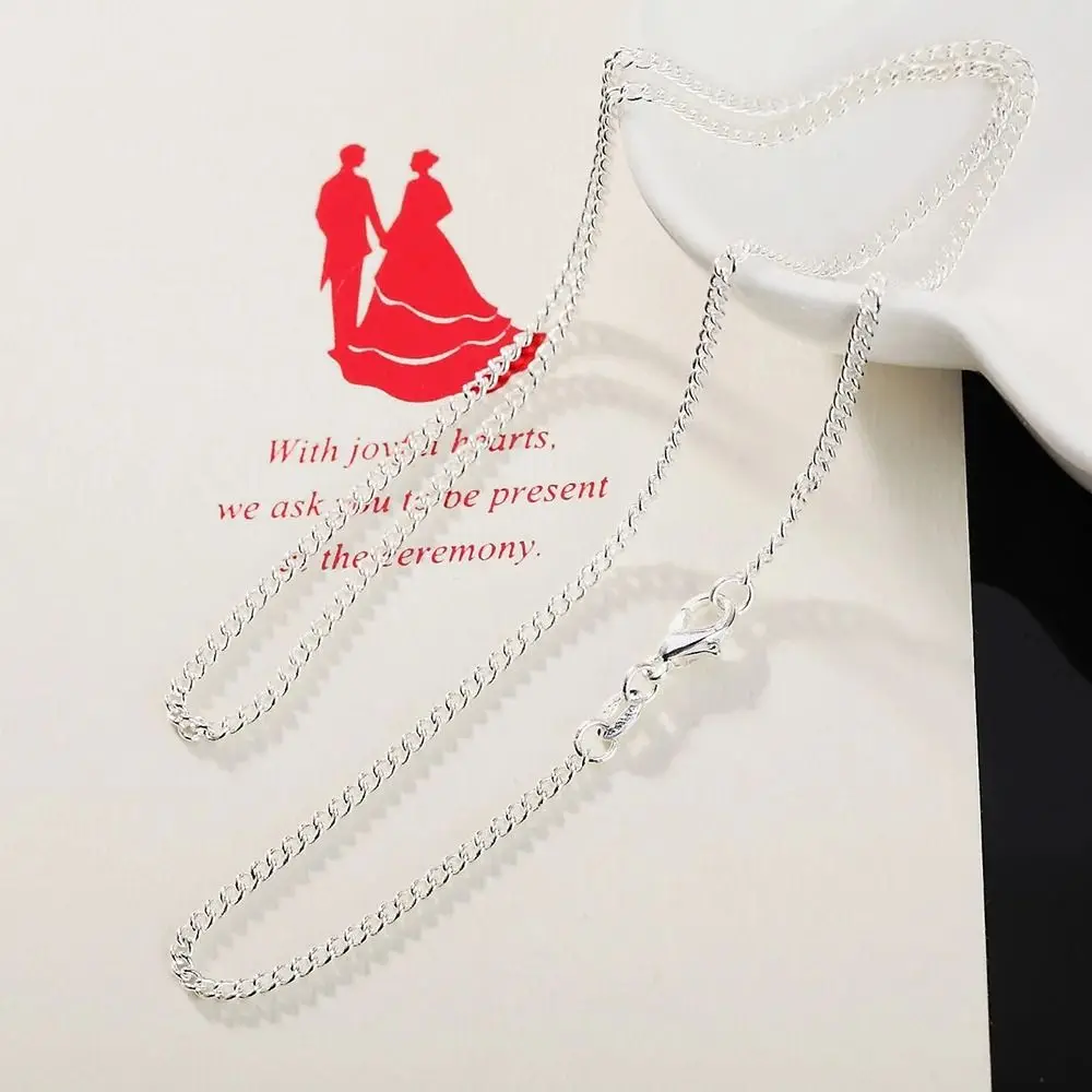 40-75cm Necklace New Jewelrys Gifts 925 Sterling Silver Side Chain Necklace 2MM String chain Women Men