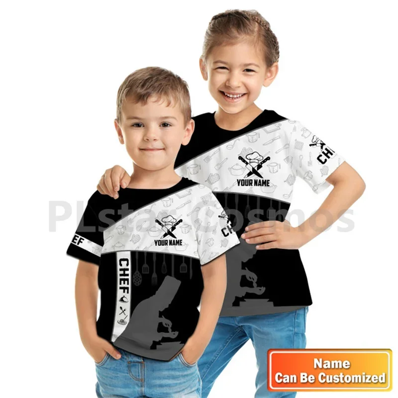

Personalized Name Relax My Daddy's A Chef - Master Chef 3D Kid Shirt 3d Printed Tops Kids Boy For Girl T Shirt