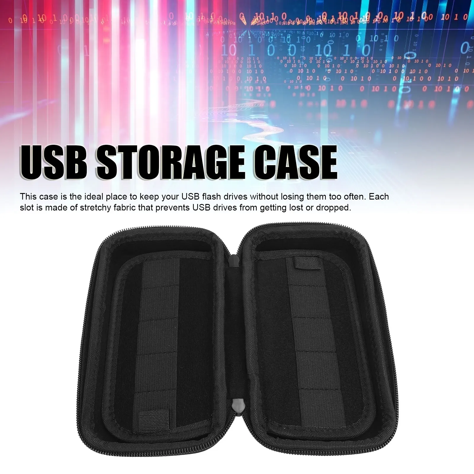 محرك فلاش USB حافظة مزدوجة سستة 20 فتحات الغبار برهان مقاومة للخدش العصي حامل ل محرك القفز محركات أقراص USB بطاقات التخزين #4