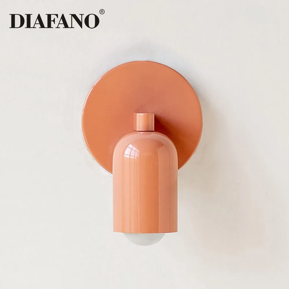 Colorful Nordic Wall Mounted Lamp for Bedroom Bedside Hallway Hotel Decoration Sconce Light Background Modern Led Lighting E27