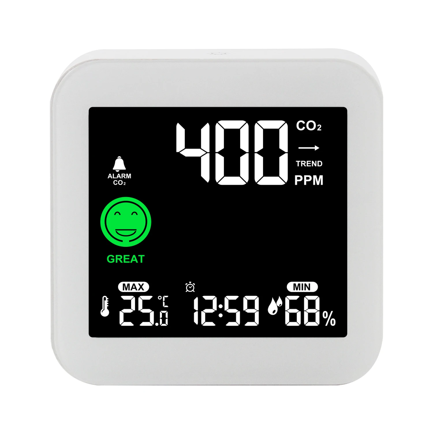 

Air Quality video display Portable CO2 Controller Carbon Monoxide Alarm Air Pressure Temperature Humidity Meter detector