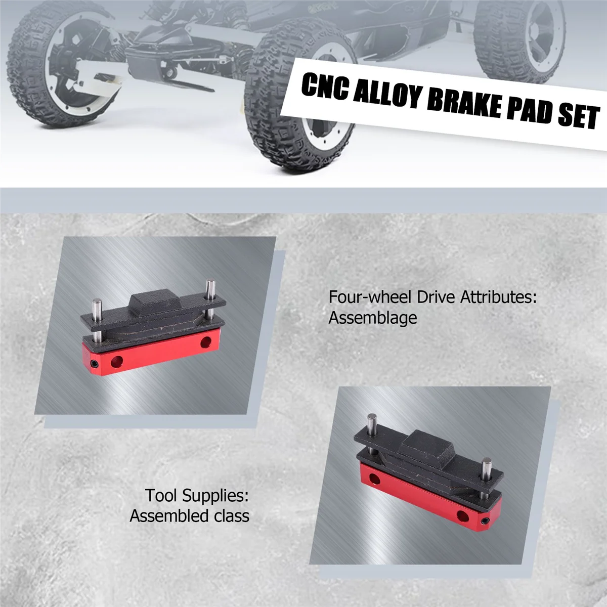 Zestaw klocków hamulcowych ze stopu CNC do 1/5 HPI KM BAJA 5B SS RC CAR GAS PARTS 85201-pomarańczowy