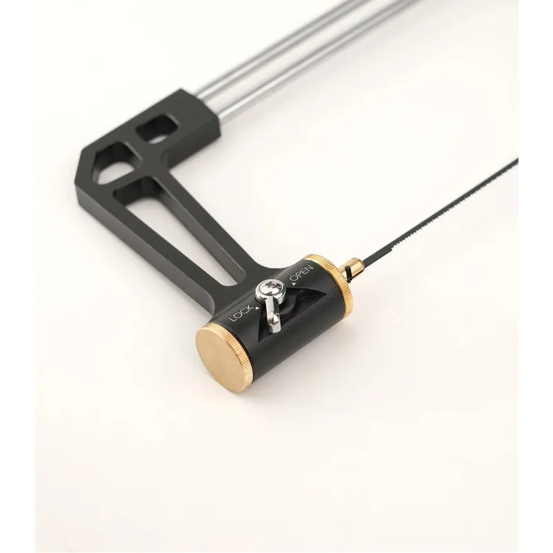 Serra de cópia de estrutura de alumínio de grau industrial com alça de madeira com trava automática para metal e marcenaria para aplicações plásticas