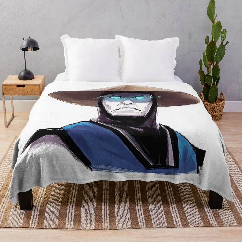 Mortal Kombat Raiden Head Throw Blanket Single Bed covers Hairys cosplay anime Blankets