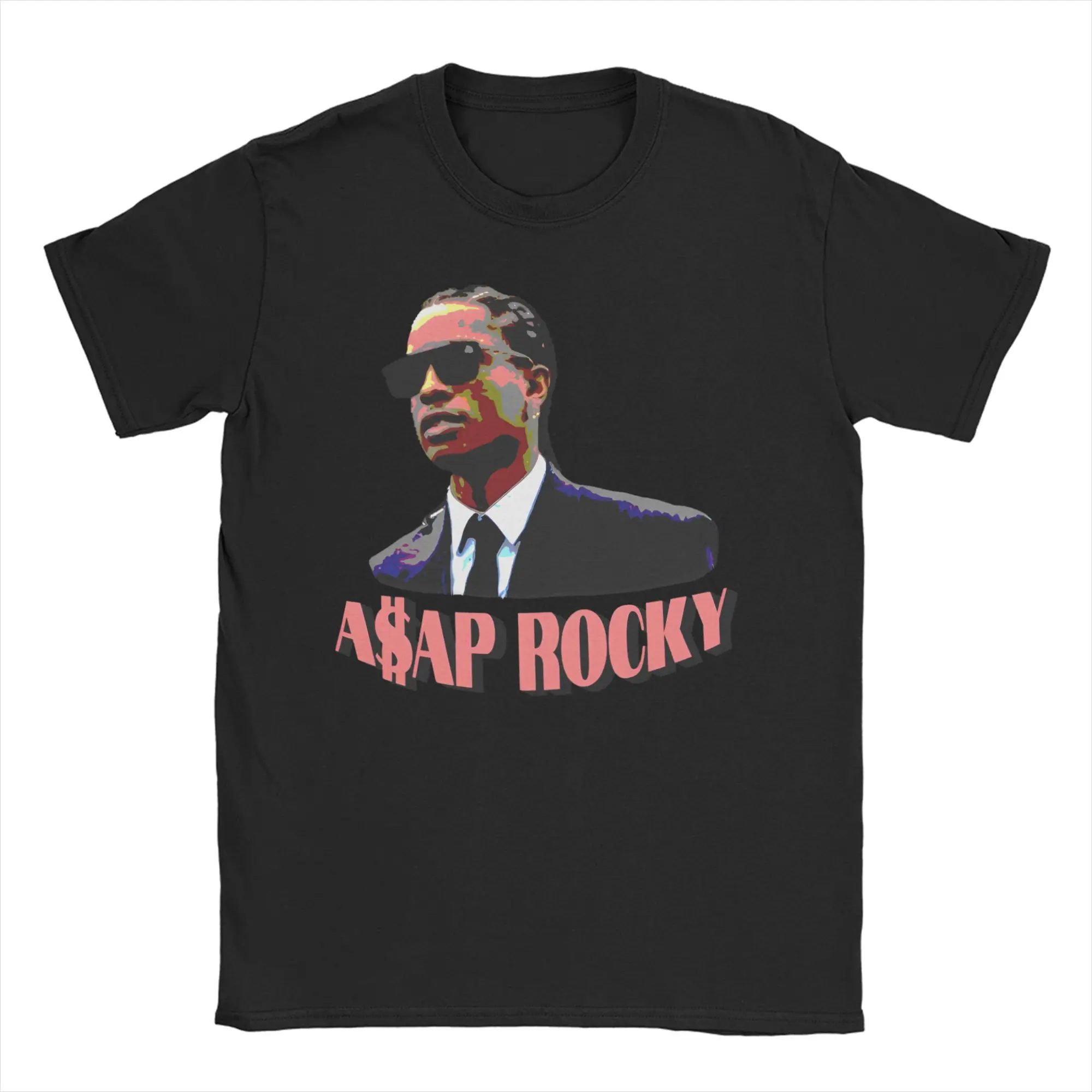

Asaps rockys T-Shirts Men Hip Hop Music Vintage 100% Cotton Tees Crew Neck Short Sleeve T Shirt Plus Size Clothes