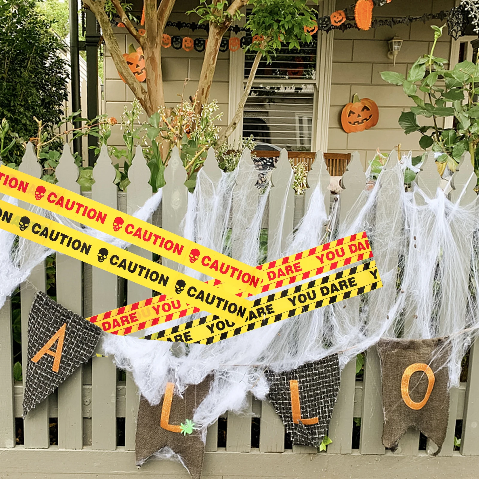 

4 Pcs Cordon Isolation Belt Caution Tape Halloween Decoration Tapes Warning Decorations Ribbon Scene