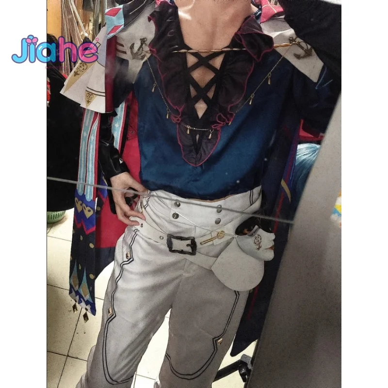 ゲーム嵐の波ブラントコスプレ衣装ハロウィンパーティー帽子マントかつら小道具セット男性女性新しいハンサムブラント制服 XS-XXXL